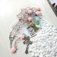 thumbnail image 4 of Rose Crystal Rosary Necklace Catholic Vintage for Cross Pendant Long Chain Necklace Religious Jewelry Gift, 4 of 5