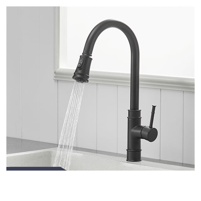 Kitchen Faucets Silver Single Handle Pull Out Kitchen Tap Single Hole Handle Swivel 360 Degree Water Mixer Tap Mixer Tap ,Effortless Installation