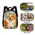 thumbnail image 2 of Xixirimido Colored Paint Corgi Dog Print Kids Backpack Set for Boys Girls School Bookbag Lunch Bag Pencil Bag 3 in 1 Set Teens Student School Daypack, 2 of 4