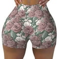 thumbnail image 2 of Lsque Rose Flowers Pattern High Waisted Biker Shorts for Women-Tummy Control Fitness Athletic Workout Running Yoga Gym Shorts,Moisture-Wicking-Large, 2 of 9