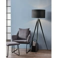 thumbnail image 5 of Teamson Home Romanza 60.23" Postmodern Tripod Floor Lamp with Drum Shade, Matte Black, 5 of 8