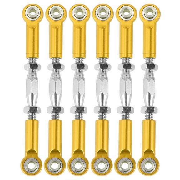 Jiandong Turnbuckle Rod 6Pcs 71mm Aluminum Turnbuckle Rod Linkage Steering Rods Compatible for RC 1/10 Redcat EPXHSP ZD Racing HPI Truck Buggy ruggy Upgrade Parts (Yellow)(2.8X0.39X0.31Inch)