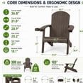 thumbnail image 4 of Y&M Adirondack Chair, HDPE Weather Resistant Outdoor Chair with Cup Holder, Dark Brown, 4 of 7