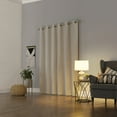thumbnail image 3 of Sun Zero Norman Grid Texture Thermal 100% Blackout Grommet Curtain Panel, 40"x63", Natural, 3 of 9
