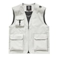 thumbnail image 4 of Men's Outdoor Fishing Utility Vest Lightweight Sleeveless Cargo Jacket Multi-Pocket Waistcoat for Hiking Hunting White Size XXL, 4 of 4