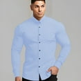 thumbnail image 4 of Mens Dress Shirts Slim Fit Long Sleeve Solid Button Down - Polyester Spandex Material, 4 Way Stretch, Wrinkle Resistant, 4 of 4