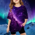 thumbnail image 2 of Shadoumai Shirts for Girls Letter Print Round Neck Short Sleeve T Shirts Casual Tee Shirt Tee for Toddler & Kids, 2 of 4
