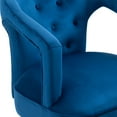 thumbnail image 6 of Velvet Accent Chair Tufted Modern Leisure Chair with Golden Legs for Living Room Bedroom Home Office, Modern Channel Tufted Back Club Chair - Navy Blue, 6 of 10
