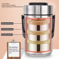 thumbnail image 2 of Niiyen 3 Layer Insulated Bento Box 304 Stainless Steel Food Jar Portable Lunch Containers for Hot Food 2300mL/ 77.8oz Large Capacity Vacuum Insulation Bento Lunch Box for Adults C104, 2 of 3