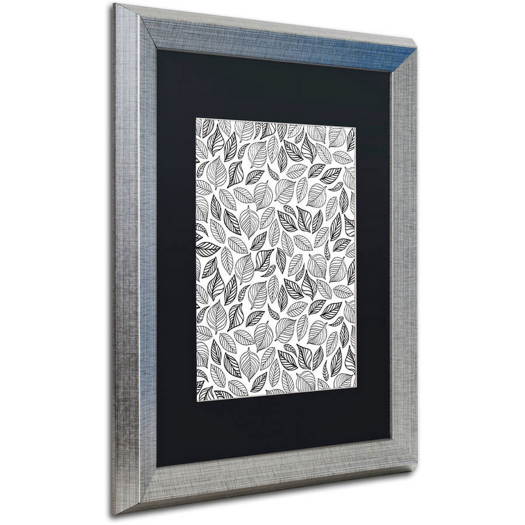 Trademark Fine Art "October Leaves" Canvas Art by Elizabeth Caldwell, Black Matte, Silver Frame