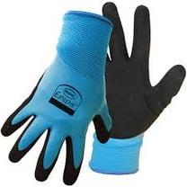 Boss Men's Extreme Water Resistant Double Dipped Latex Palm Work Gloves, Blue/Black