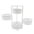 thumbnail image 5 of 4 Tier Kitchen Storage Basket Cart, Rotating Storage Rack Vegetables Snack Organizer White, 5 of 19