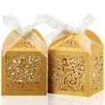 thumbnail image 1 of Cajas de regalo COTOPHER, 60 unidades, doradas, 5 x 5 x 7 cm, con cinta, 1 of 6