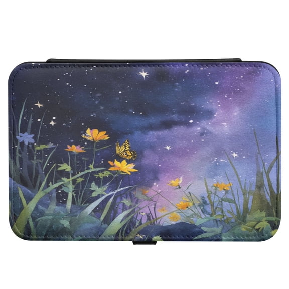 Leather Jewelry Box Rectangular 8.27x5.5x1.78In Travel Jewelry Storage Earrings Necklace Bracelet Watch Brooch Storage Flower Butterfly