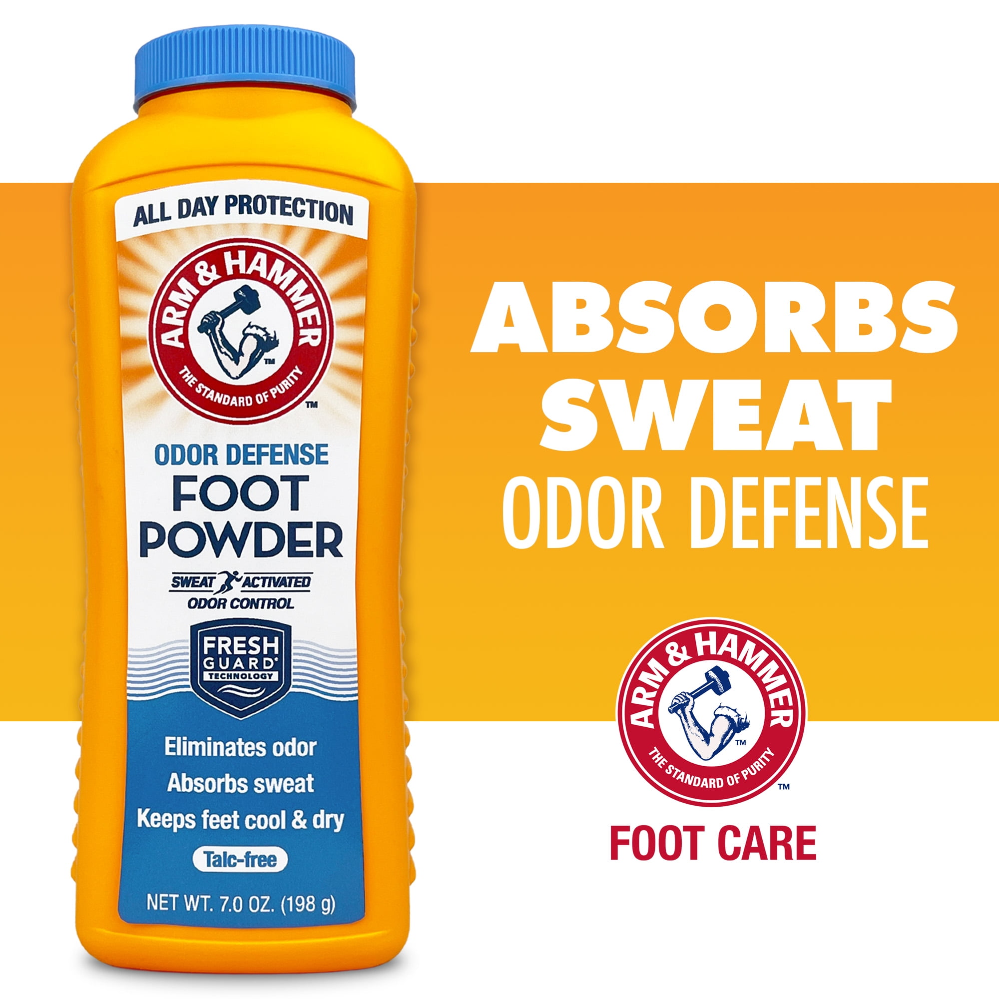 (2 pack) Arm & Hammer Fresh Scent Odor Defense Foot Powder, 7 oz