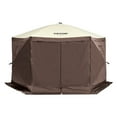 thumbnail image 7 of 6-Sided Pop-Up Gazebo Canopy Sun Shelter, 11.5'x11.5' Instant Screen Tent with 6 Removable Privacy Walls, Mesh Windows & Mosquito Netting, Brown, 7 of 7