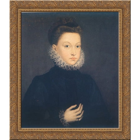 Infantin Isabella Clara Eugenia 24x20 Gold Ornate Wood Framed Canvas Art by Sofonisba Anguissola