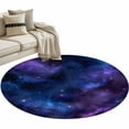 thumbnail image 2 of Round Area Rug 3 Ft, Blue Purple Sky Washable Non-Slip Circle Carpet for Living Room/Bedroom, Modern Black Star Night Nature Scenery Low-Profile Small Floor Mats Collection Rugs for Indoor, 2 of 7