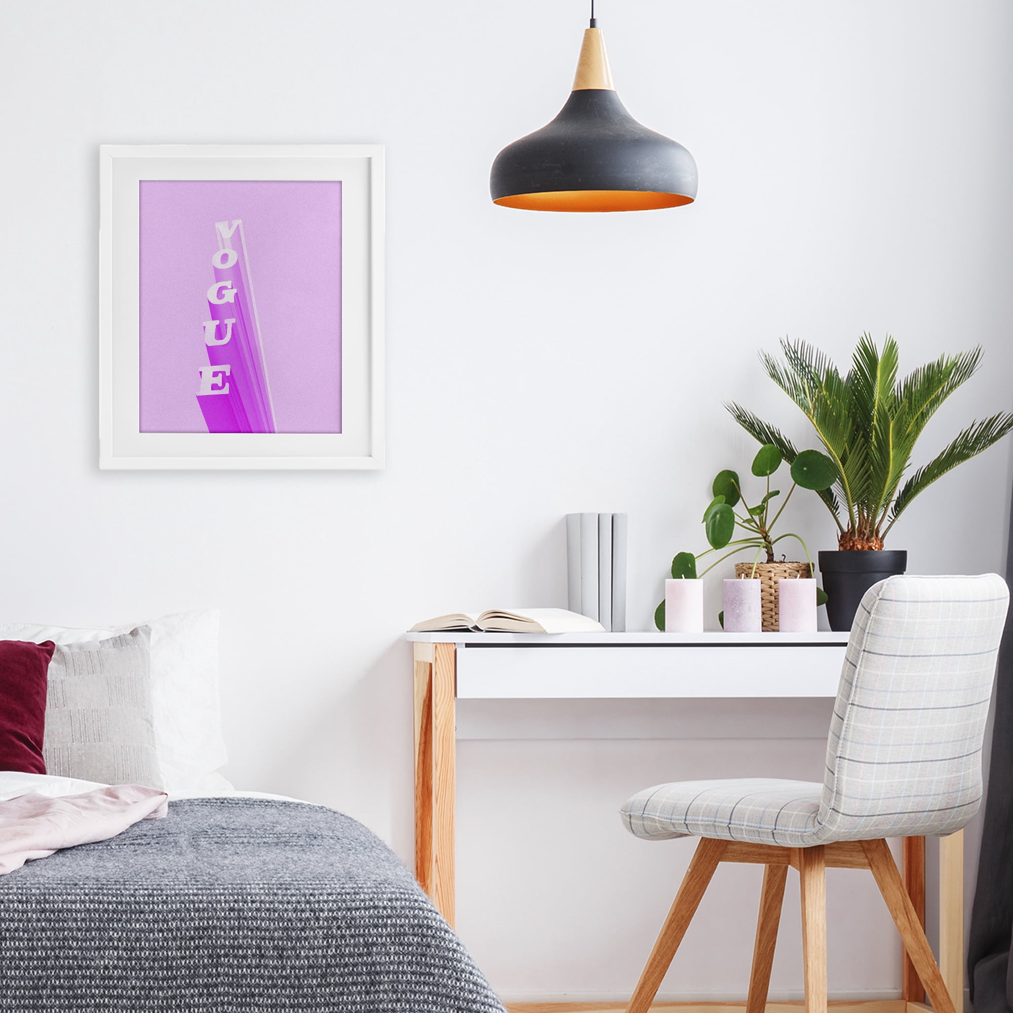 Stupell Industries Pink Vertical Glam Lettering White Framed Print Under Glass, design by Ziwei Li