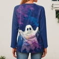 thumbnail image 7 of Godom Women's Halloween Pumpkin T-Shirt Funny Long Sleeve Pullover Tops for Ladies, 7 of 7