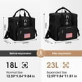 thumbnail image 2 of Maelstrom Tactical Lunch Box for Men, 23L Insulated Lunch Bag, Expandable Double Deck Cooler Bag, Lightweight Leakproof Tote Bag With Side Tissue Pocket, Suit For Men and Women, Black, 2 of 10