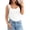 Creamy White, variant on Women Sleeveless Summer Top Ribbed Tank Top Sleeveless Basic T-shirt Square Neck Medium Gray Vest Tee M
