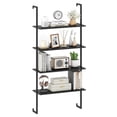 thumbnail image 1 of Costway 1 PCS 4-Tier Wall-Mounted Bookshelf, Floating Storage Display Shelves with Metal Frame Black, 1 of 10