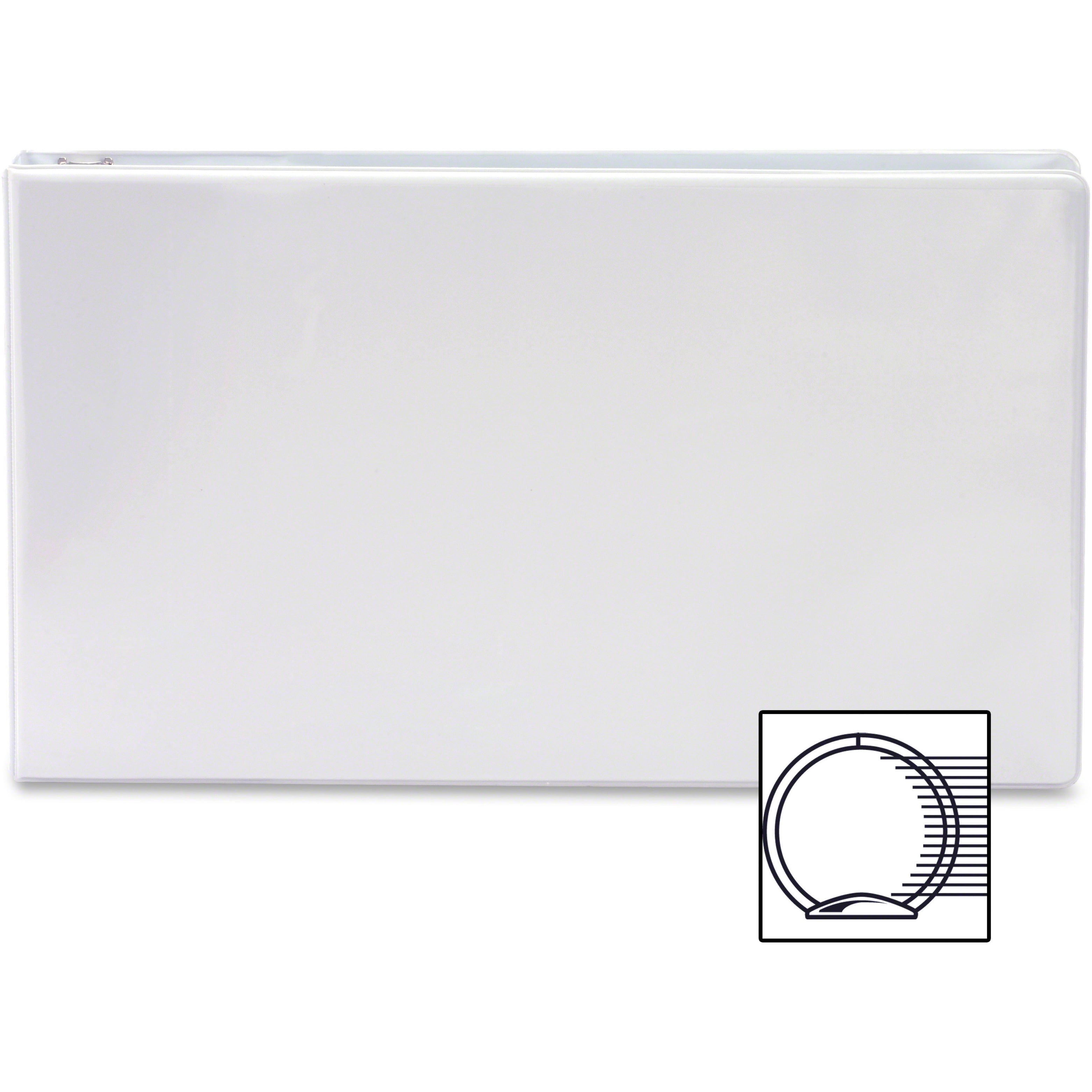 Business Source, BSN45101, Tabloid-size Round Ring Reference Binder, 1 Each, White