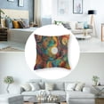 thumbnail image 5 of Acheng Fractal Waved Throw Pillow Case Cushion Covers Brown, Red, Orange and Gold Watercolor for Couch Bed Sofa Car Waist 22x22in, 5 of 7