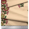 thumbnail image 2 of Soimoi Poly Georgette Fabric Leaves & Floral Block Print Fabric by Yard 42 Inch Wide, 2 of 3