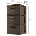 thumbnail image 2 of Sterilite 3 Drawer Decorative Plastic Weave Storage Tower, 6-Pack, Espresso Brown, 2 of 8