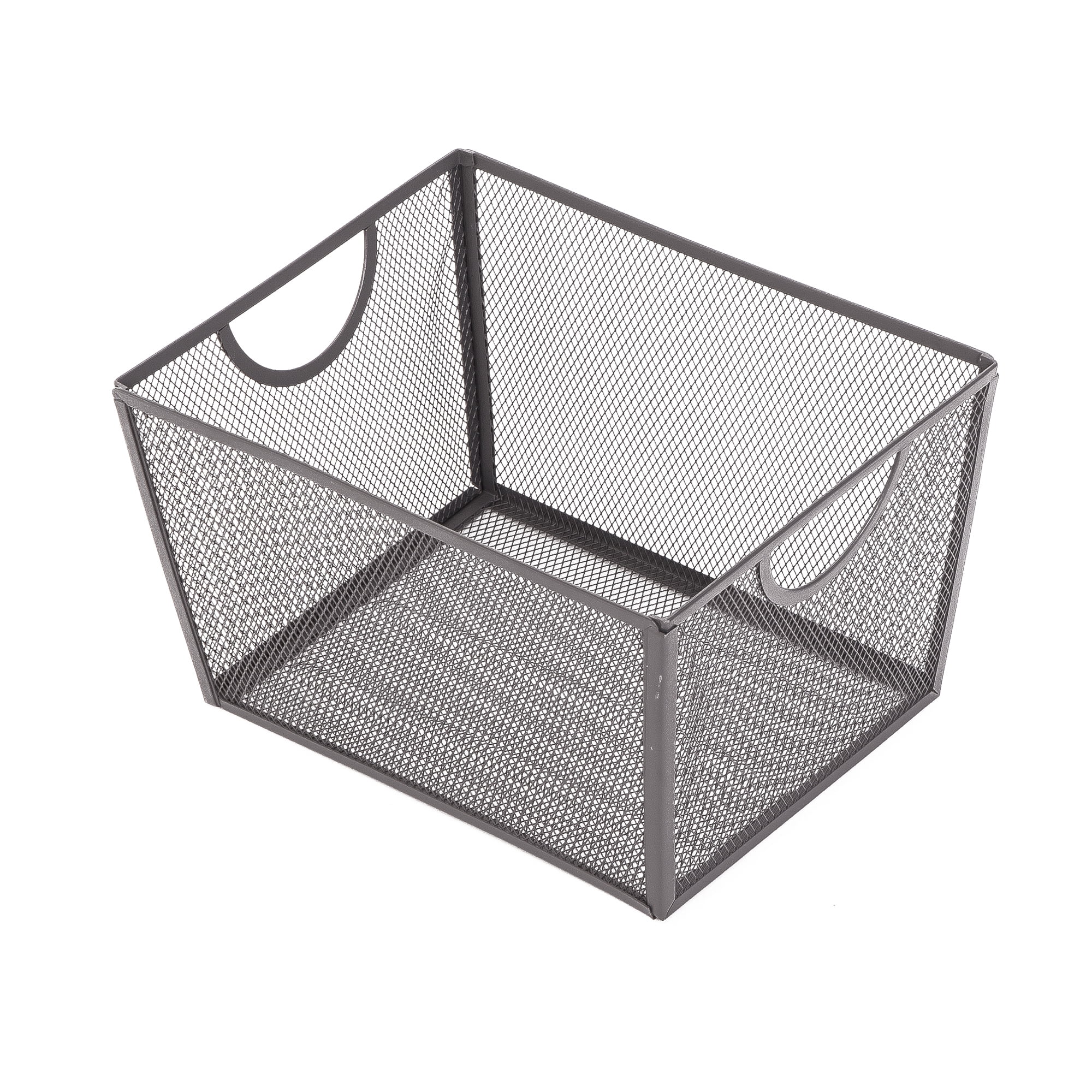 Mainstays Mesh Basket Kitchen Pantry Organization with Keyhole Handles for  Easy Carry Steel, 10x8x6 