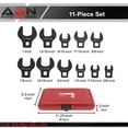 thumbnail image 2 of ABN Crowfoot Wrench SAE Standard 3/8” Inch Drive 11-Piece Set, 2 of 2