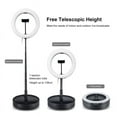 thumbnail image 4 of Anneau Lumineux LED Dimmable 26cm avec Support de Base Rond, Clip pour Téléphone Selfie, Noir, 4 of 5