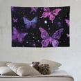 thumbnail image 3 of PRATYUS  Butterfly Tapestry for Wall Decor,Fantasy Purple Butterflies Tapestries,Black Night Sky Wall Hanging Blanket for Bedroom Living Room Dorm Party Decorations 60x40 Inch 60x40in, 3 of 7