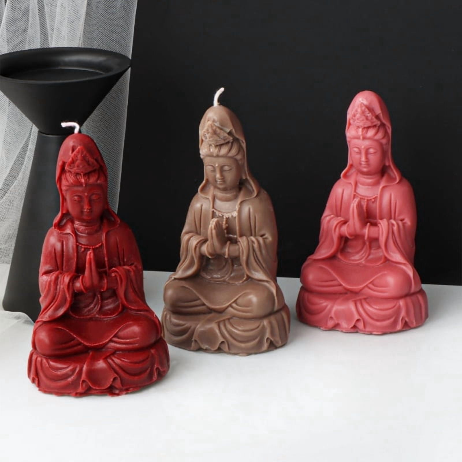 3D Buddha Scented Candle Mold Silicone Mold for Candle Making Resin Epoxy Mould