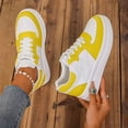 thumbnail image 4 of Women's Platform Lace Up Casual Shoes Fashion Color Blocking Slip On Sneakers Breathable Non Slip Running Shoes, 4 of 5
