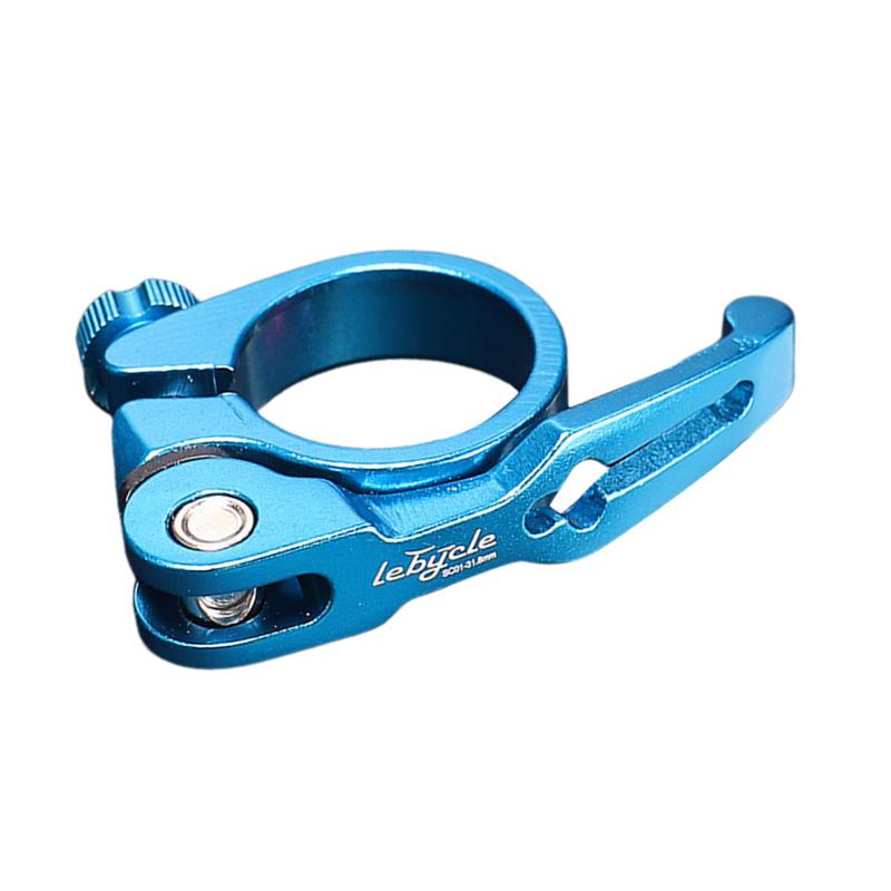 Bike Seatpost Clamp Quick Release BMX Seat Post Clip Blue 31.8MM