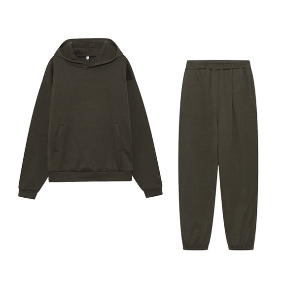 Baqcunre Women's Solid Color Sports Sweater Waist Set Long Sleeve Sweater Pants Set,Size S-3XL,Sweat Set for Women,Outfits for Women,Two Piece Sets for Women,Womens Fashion,Army Green