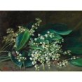 thumbnail image 2 of Marie Elisabeth Moritz-Lübben 24x19 Black Ornate Framed Double Matted Museum Art Print Titled: Lilies of the Valley, 2 of 5