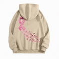thumbnail image 4 of Godom Women Hoodie Pink Ribbon Hoodies Long Sleeve Drawstring Sweatshirts with Pocket, 4 of 5