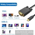 thumbnail image 2 of 1.8M/6FT 1080P USB3.1 Tipo-C a VGA Cable adaptador 10Gbps para monitor de computadora PC, 2 of 7