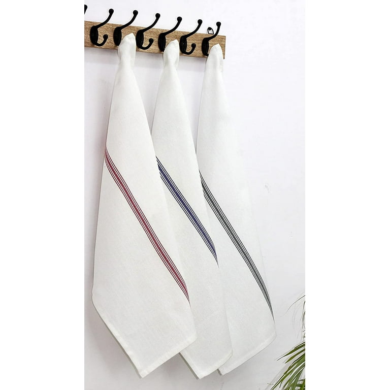 Ultimate Kitchen Towel -12 Pack Scandia Stripe Dish Cloth - 100% Cotton Tea  Towel - Absorbent Washable Reusable Low Lint Commercial Restaurant Bar  Cleaning Cloth Napkins -Large 16x28- Red 
