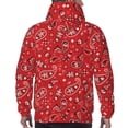 thumbnail image 7 of Honeii Red Paisley Floral Pattern Mens Hoodies Men's Loose Sleeve Sweatshirt,Pullover Hooded Sweatshirt for Men,Essentials Hoodie-Small, 7 of 7