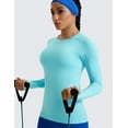 thumbnail image 3 of CRZ YOGA Seamless Long Sleeve Shirts for Women Workout Athletic Running Yoga Tops Breathable Tshirt, 3 of 5