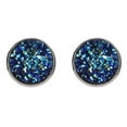 thumbnail image 2 of Trayknick 1 Pair Ear Stud Decorative Colorful Stainless Round Shaped Rhinestone Ear Stud for Gift Deep Lake Blue, 2 of 13