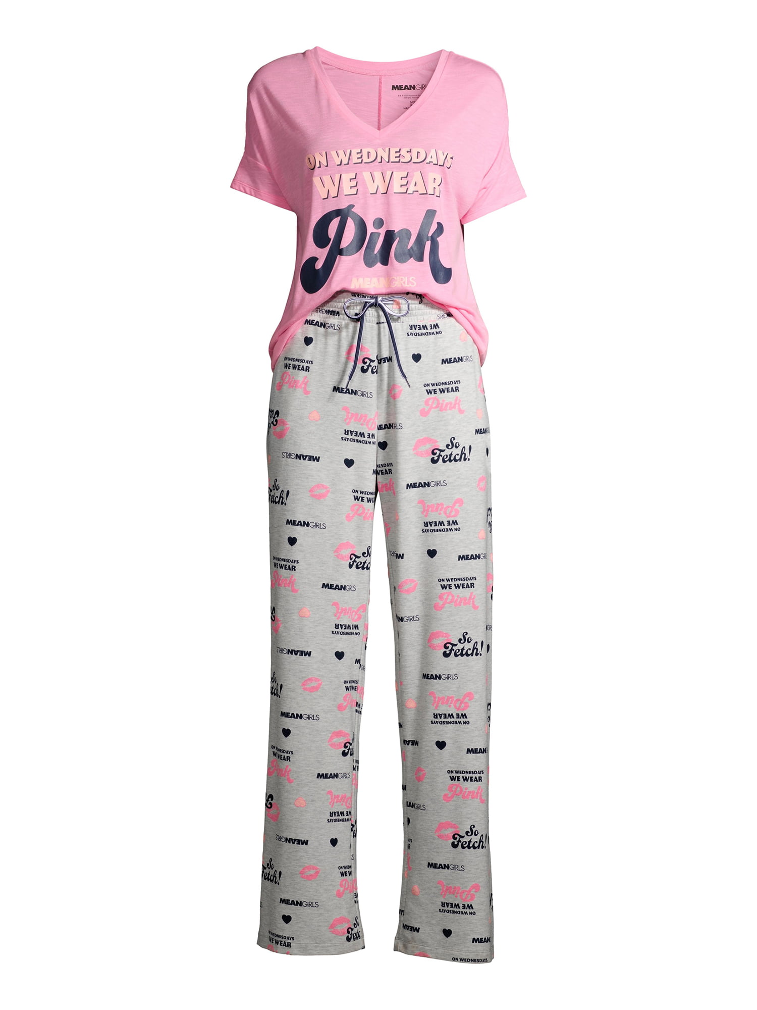 Mean Girls - Wednesdays We Wear Pink Women's Pajama Set Mean Girls -  Wednesdays Wea Women's Light Pajamas
