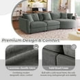 thumbnail image 5 of Harper & Bright Designs L-Shaped Sectional Sofa Set with Curved Chaise and Lounger, 3-Seat Couch with Pillows, Chenille Upholstered Sectional Sofa for Living Room , Grey, 5 of 18