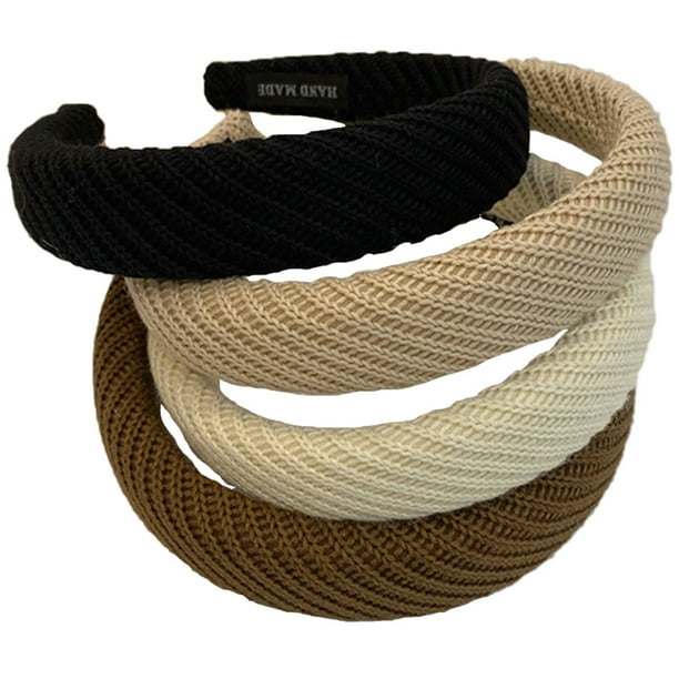 4 diademas anchas de moda para mujer y niña, tocados de tela