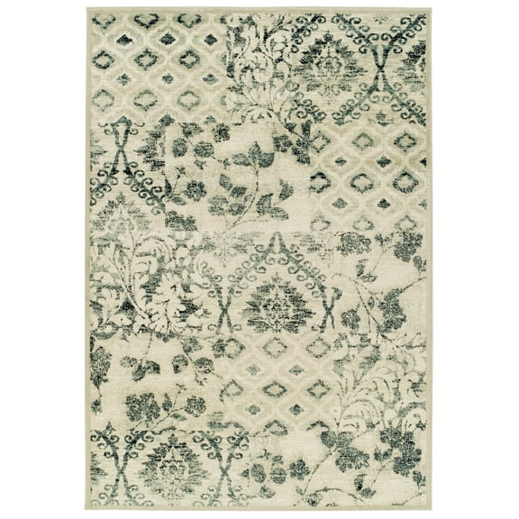 Superior Navan Distressed Floral Indoor Area Rug, Ivory, 5' x 8'